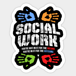 Social Worker Rainbow Hands Inspirational Sticker